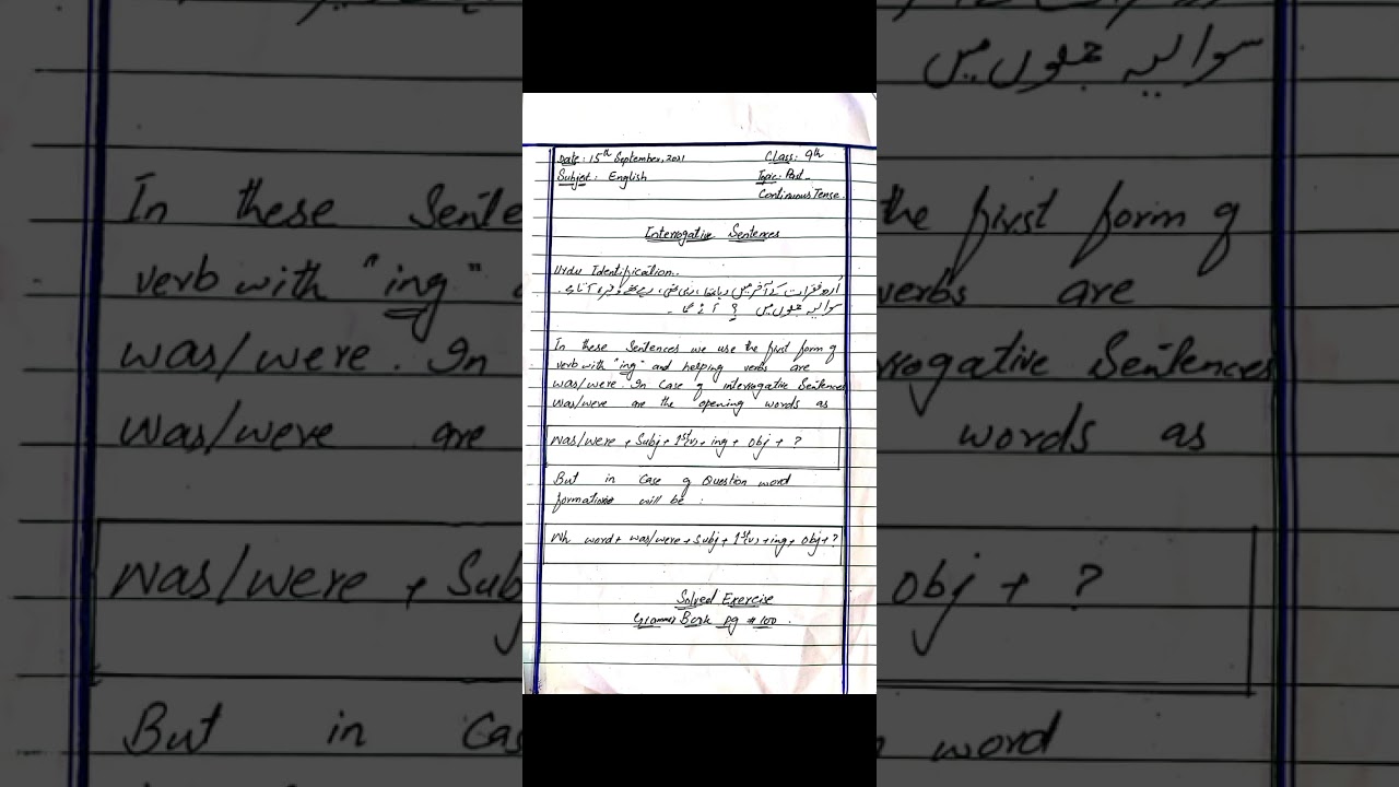 Past continuous tense