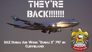They're Back in Cleveland! Dubai Air Wing Boeing 747 A6-COM Dubai 3 and More on a Smoky Evening 4K