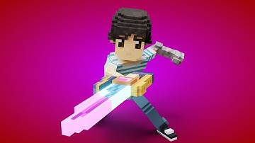 Neon Blade for The Sandbox Game (Voxel Art Timelapse)