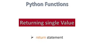 Returning a Value || Python [ Hindi ]