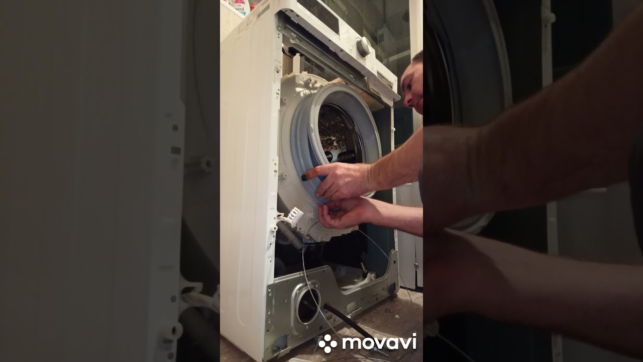 как поменять резиновую манжету на стиральной машине автомат LG - YouTube