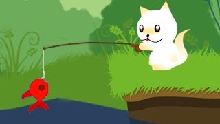 КОТЕНОК РЫБОЛОВ #1 Новая игра про котика. Кид на рыбалке на канале #пурумчата