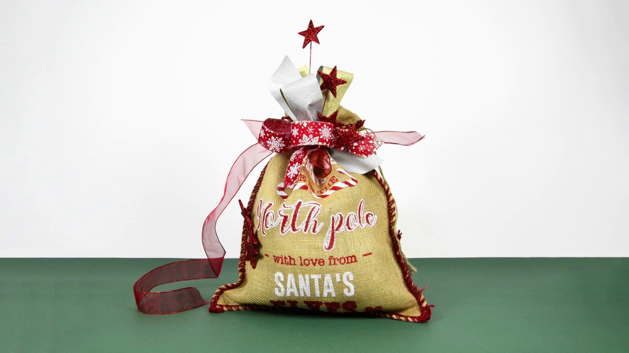 Decoración de lotes y cestas de Navidad Saco Santa YouTube Decoración de lotes y cestas de Navidad Saco Santa YouTube