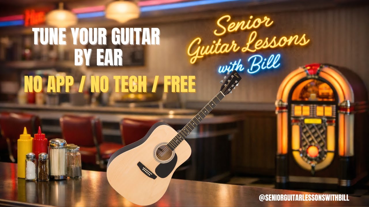 TUNE YOUR GUITAR BY EAR (FREE & EASY)  OLD-SCHOOL METHOD-NO APP, NO TECH