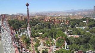 X2 Front Seat on-ride HD POV with full audio Six Flags Magic Mountain Wealth