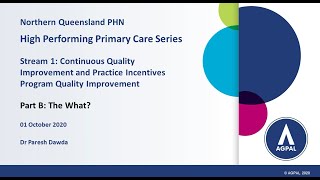 AGPAL Webinar Series 1: CQI and PIP QI – Part B: The What? screenshot 4