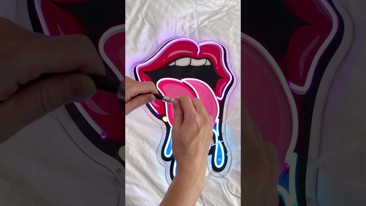 Zanvis Neon | Lips Dripping Led Neon Acrylic Artwork 