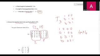 Find the Parity Check Matrix (H) when the Generator Matrix (G) is given