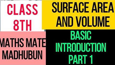 Surface Area And Volume Class 8th Basic Introduction Part 1