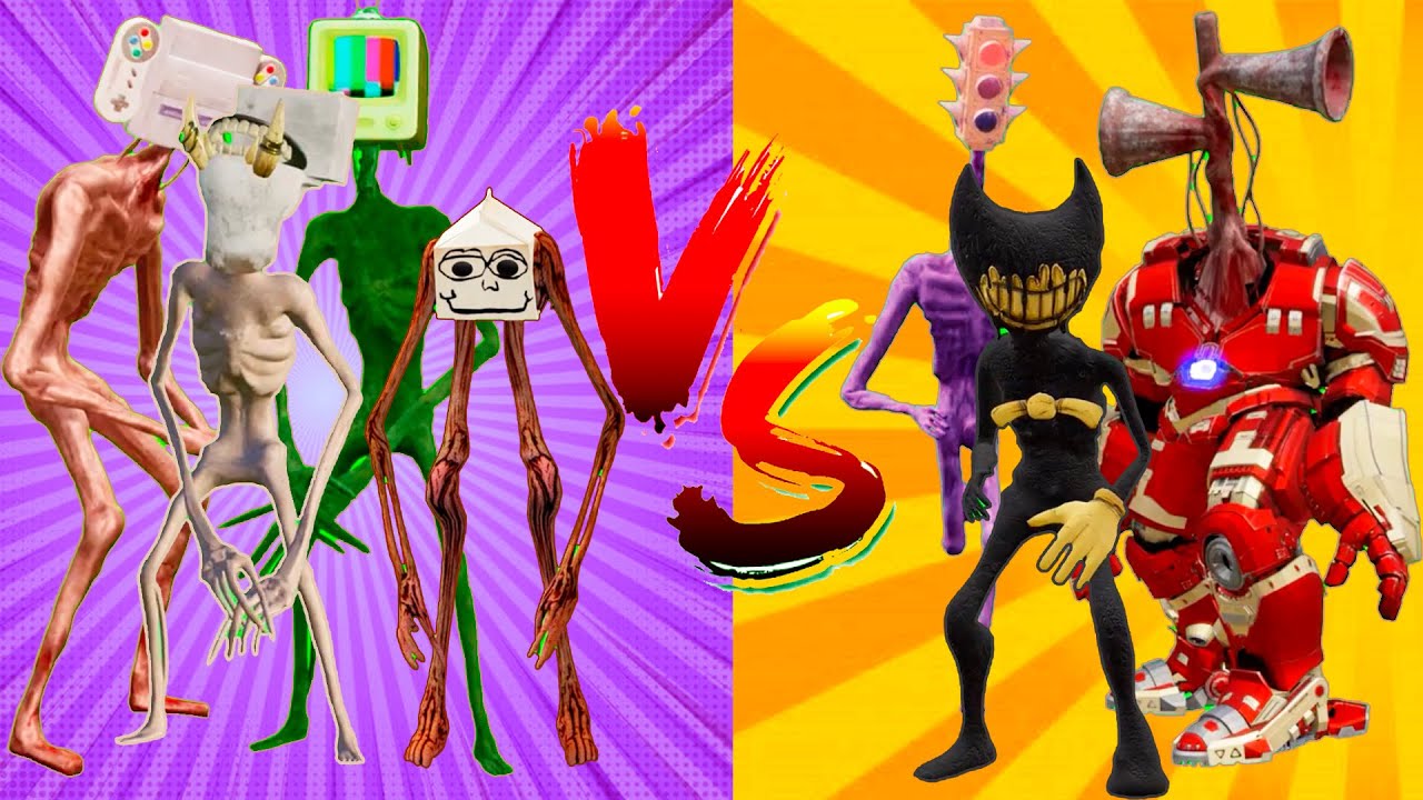 Team Siren Head Trevor Henderson Creatures VS boss monster battle ...