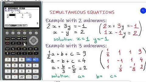 Simultaneous equations GDC CASIO fx-CG50