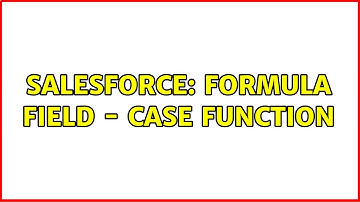 Salesforce: Formula Field - Case Function
