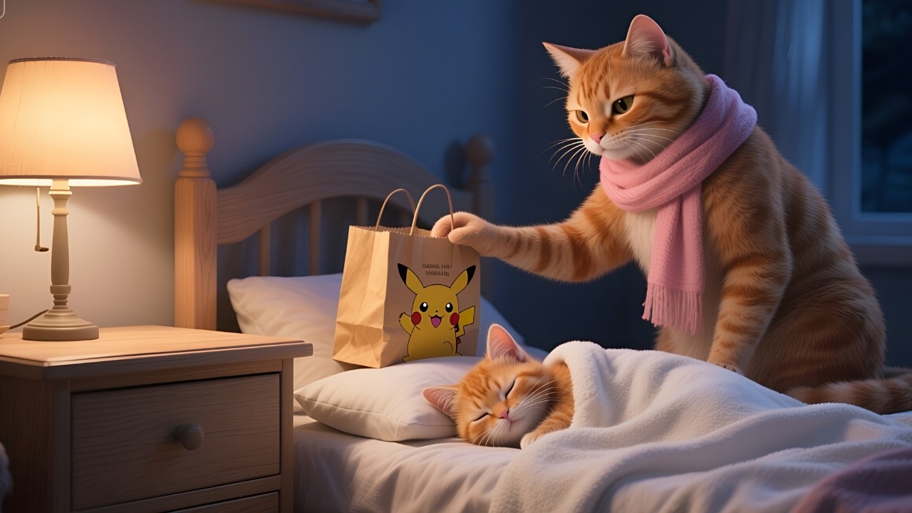 Mama Cat’s Sweet Surprise! 📚 | A Night Walk to Bring Home Pikachu Book