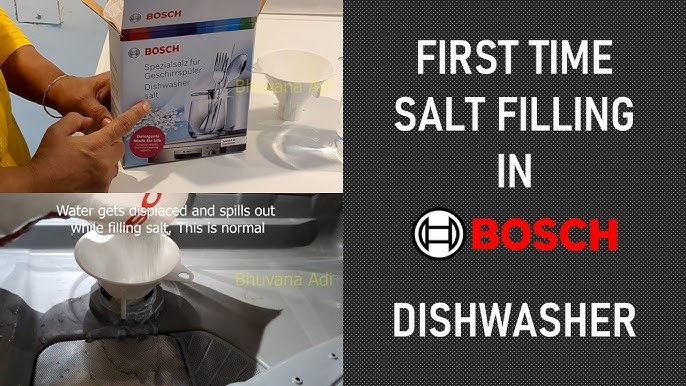 Bosch Dishwasher Salt light On and How to add Salt to Bosch Dishwasher to  prevent Limescale 