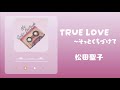 松田聖子    【 TRUE LOVE〜そっとくちづけて 】    歌詞付き    Cover