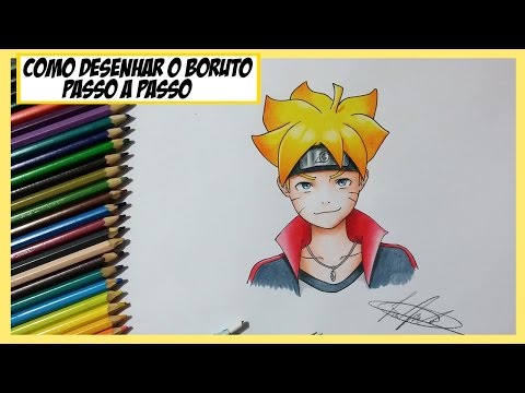 Como Desenhar e Colorir o Boruto (Bolt) - Passo a Passo - How to draw Boruto  