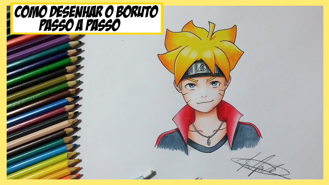 Como Desenhar e Colorir o Boruto (Bolt) - Passo a Passo - How to draw Boruto  