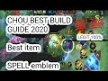 CHOU BEST BUILD GUIDE/MOBILE LEGEND 2020