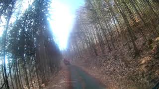 Transport drewna, typowy wjazd na zaladunek.