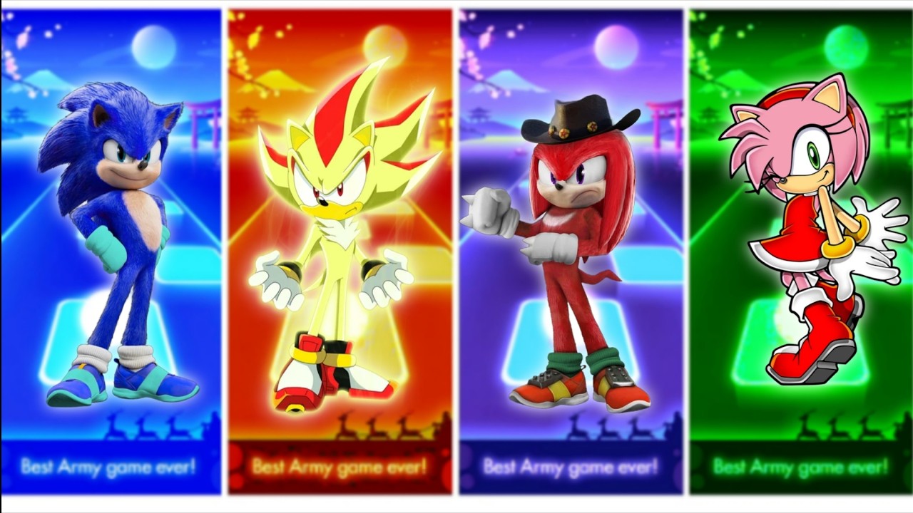 Sonic 🔴 Shadow 🔴 Knuckles 🔴 Amu Rose - Tiles hop