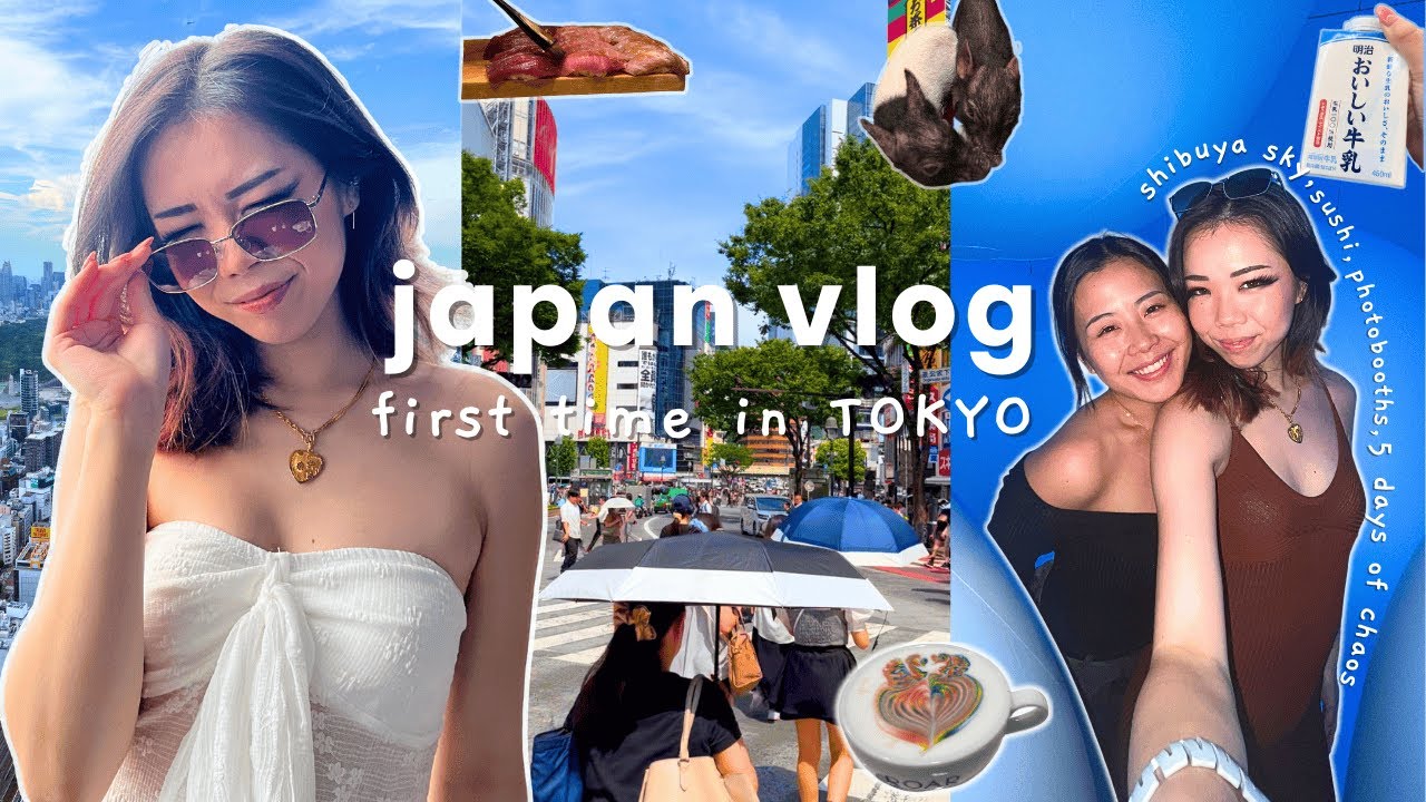 JAPAN VLOG☁️ all nighter in Tokyo, Shibuya sky, photobooths, 7-eleven food, pig cafe, arcade, & more
