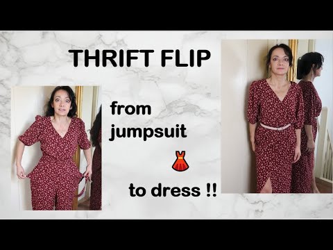 Thrift flip: from jumpsuit to dress !! Very easy and quick to do !