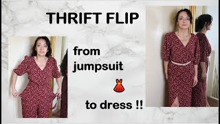 Thrift flip: from jumpsuit to dress !! Very easy and quick to do !
