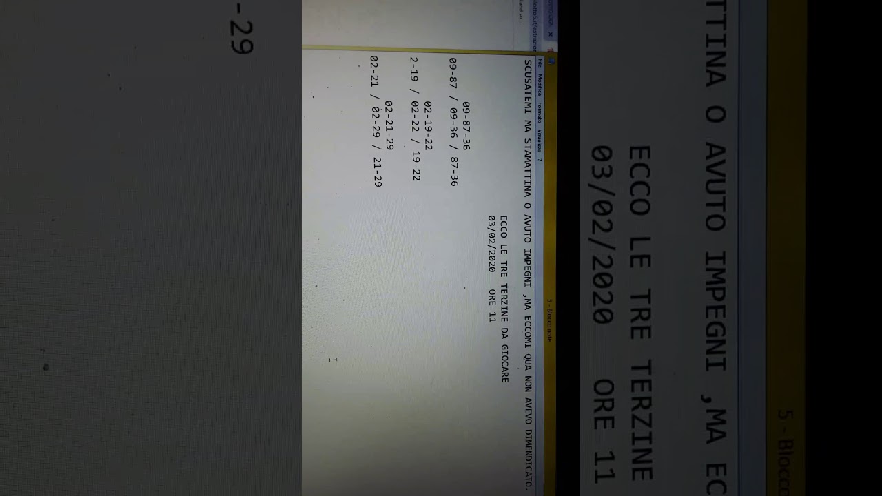 ♡☆♡TERZINE DEL 10ELOTTO OGNI 5MINUTI  DEL 03/02/2020/♡☆♡