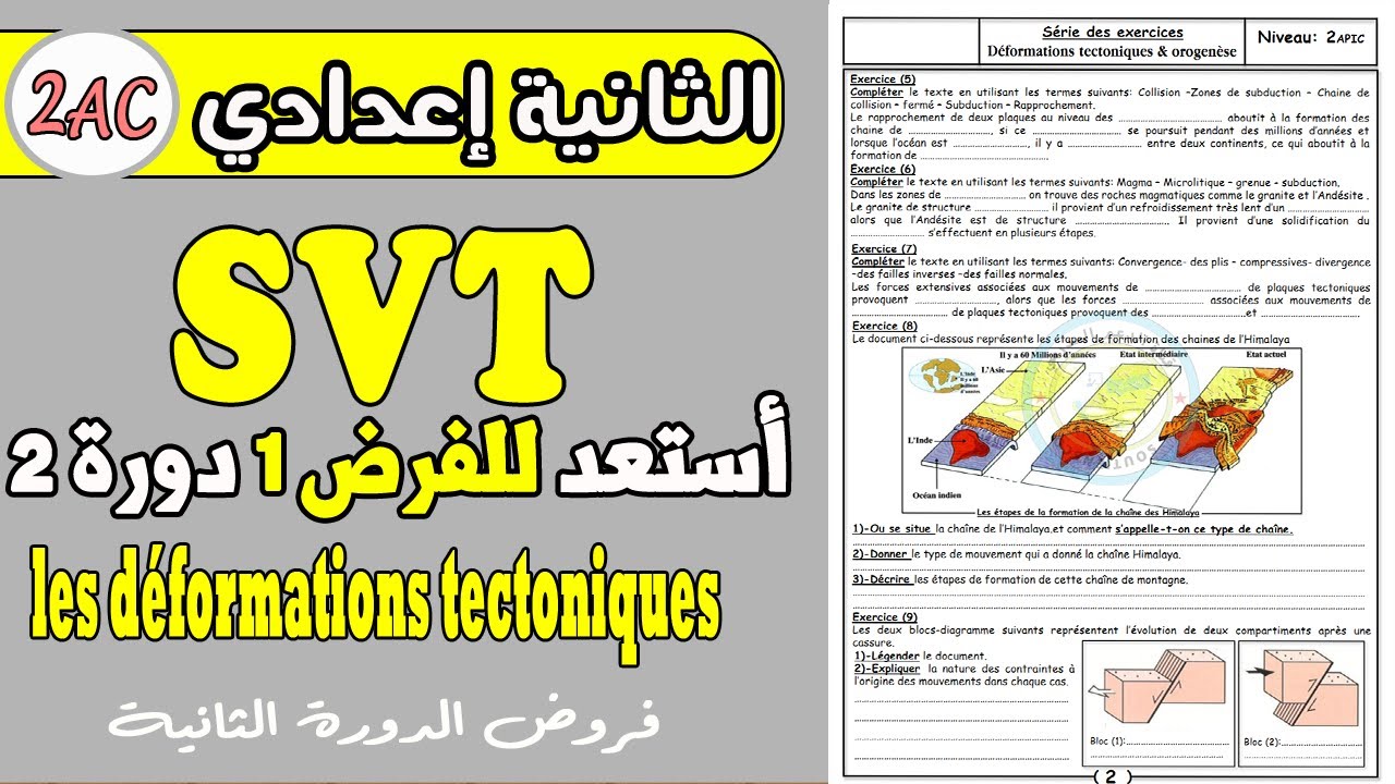 déformations tectoniques exercices 2 ème année collège| أستعد فرض 1 دورة 2 الفزياء الثانية اعدادي