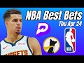 NBA PLAYOFF BEST BETS TODAY!! THURSDAY APRIL 24 On PRIZEPICKS and UNDERDOG IN THE NBA 04/24/25