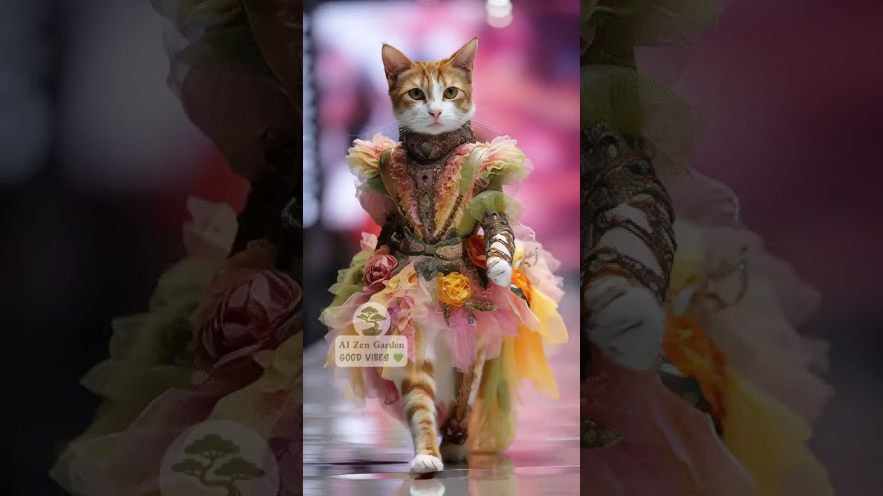 Couture Cats: A Whimsical Feline Fashion Show on the Runway