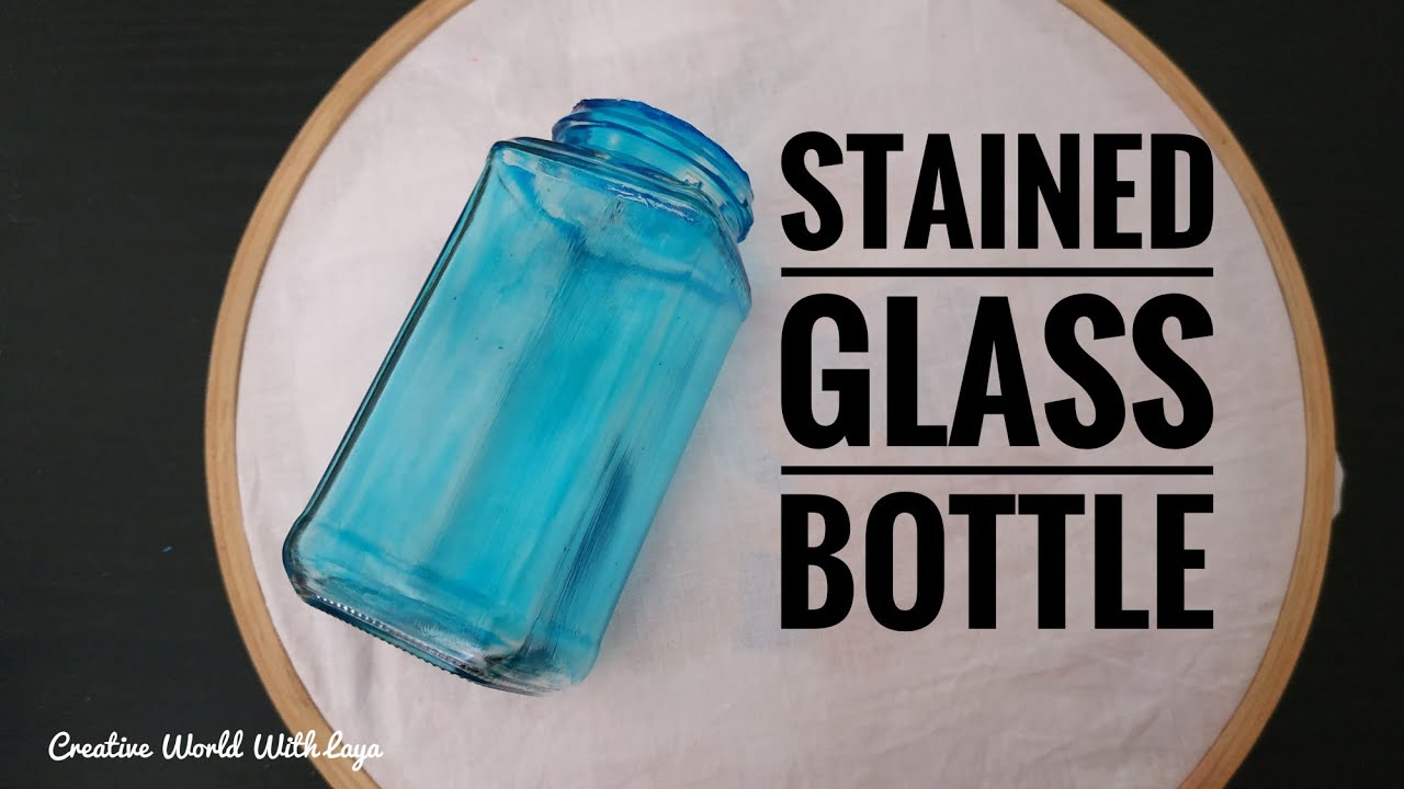 How to make stained glass bottlebottle artbottle crafthow to paint