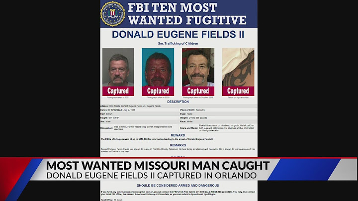 Missouri fugitive on FBI's 'Most Wanted' list arrested in Florida