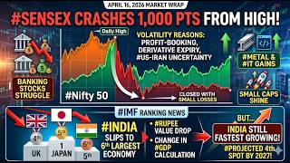 Market Meltdown? Why Sensex Drop 1,000 Points!! 📉India’s Slips to 6th: Post Market Analysis 16 April