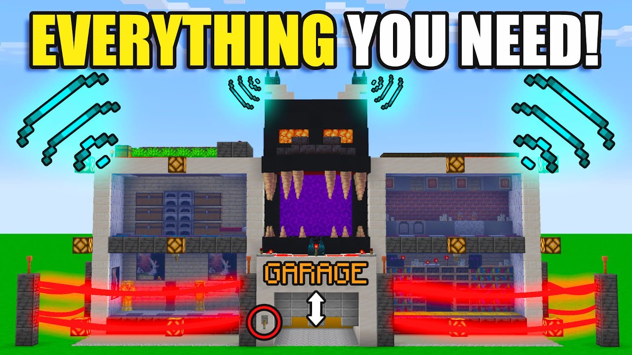 Make a FULLY Working SMART HOUSE With a WORKING GARAGE in Minecraft!