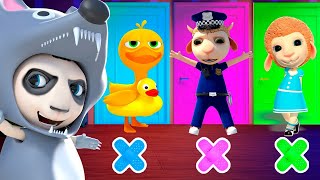 Knock Knock Who&#39;s There? Kids Songs ( English ) Cartoon for Kids | Little Wolf Costume