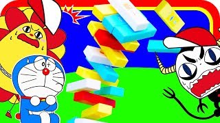 ドラえもん ブロックタワーゲームでうんどうかいのとっくん ひみつどうぐをつかってじょうずにブロックをつんでいこう Youtube