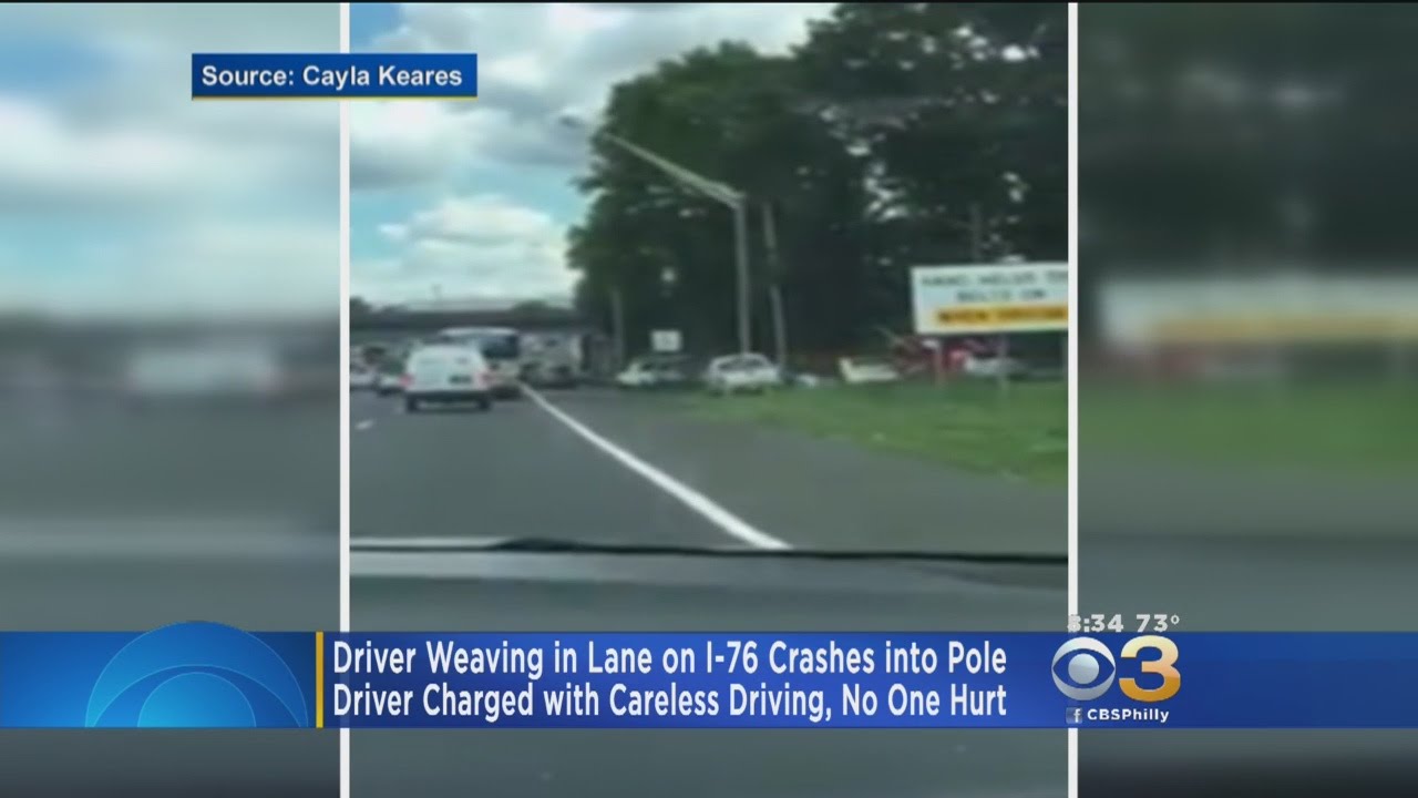 Driver On I-76 Crashes Into Light Pole - YouTube