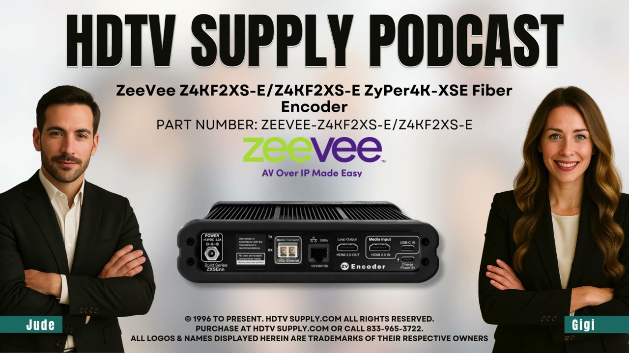 ZeeVee Z4KF2XS-E/Z4KF2XS-E ZyPer4K-XSE Fiber Encoder - YouTube