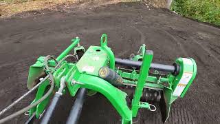 John Deere Harley rake laying a perfect seed bed