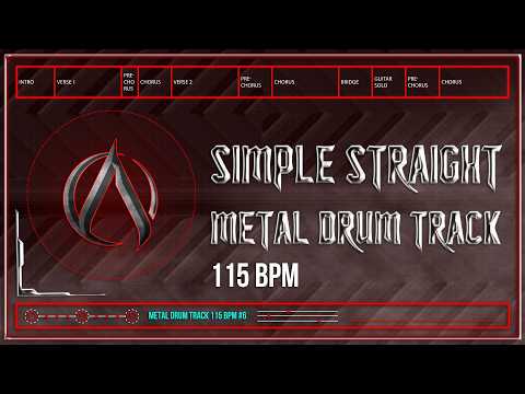 Simple Straight Metal Drum Track 115 BPM | Preset 3.0 | Video Upgrade Edition (HQ,HD)