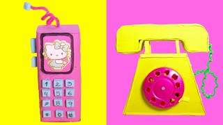 CARDBOARD CRAFTS OLD TELEPHONE AND NEW MOBIE PHONE CRAFTS DIYs YOU CAN MAKE