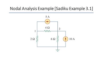 Basic DC Nodal Analysis Example [Sadiku Example 3.1]