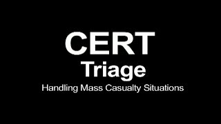 CERT Triage Handling Mass Casualty Situations