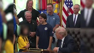 Details Trump to the little girl: You're too short for volleyball. Soccer is better. News