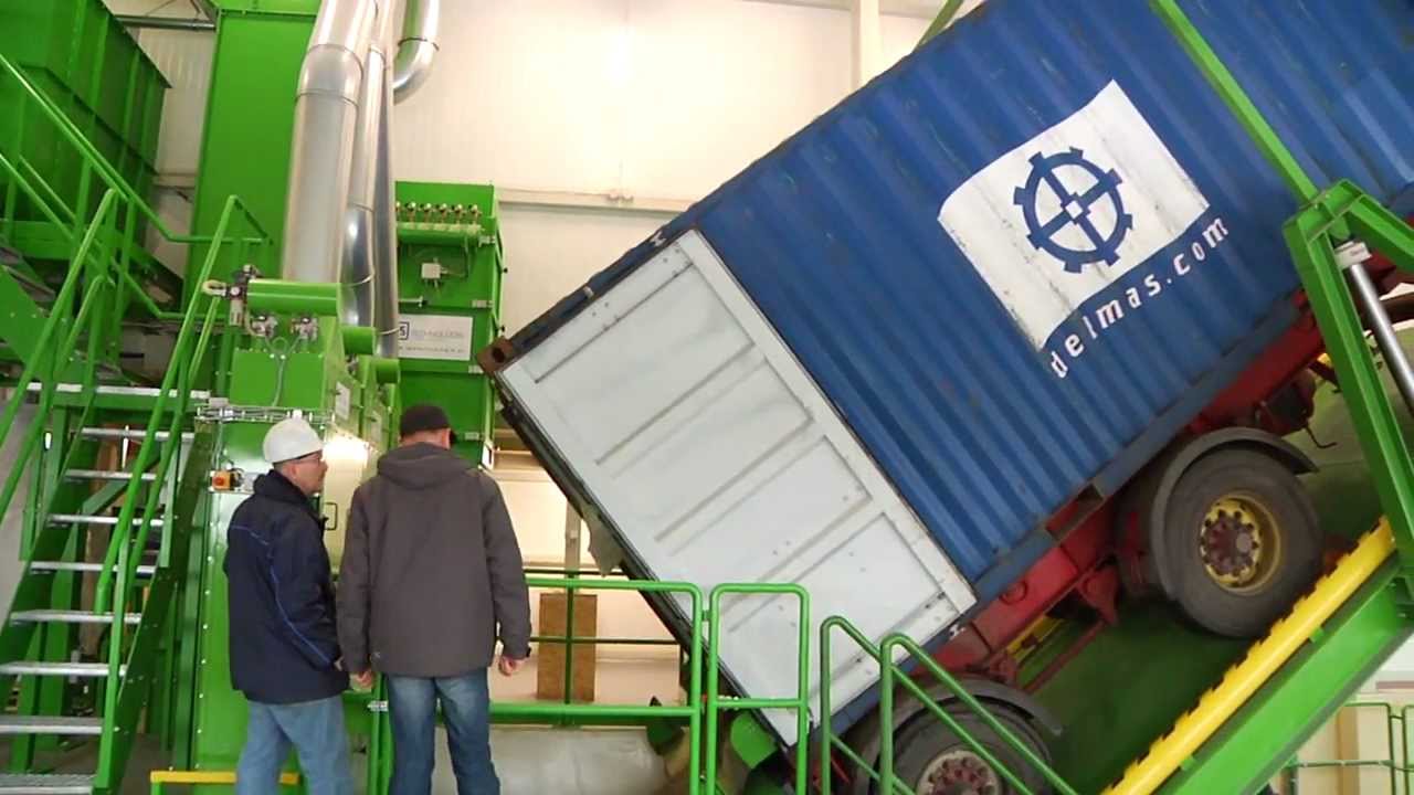 wywrotnica do kontenerów morskich wraz z naczepą , truck tippler,  container tilter