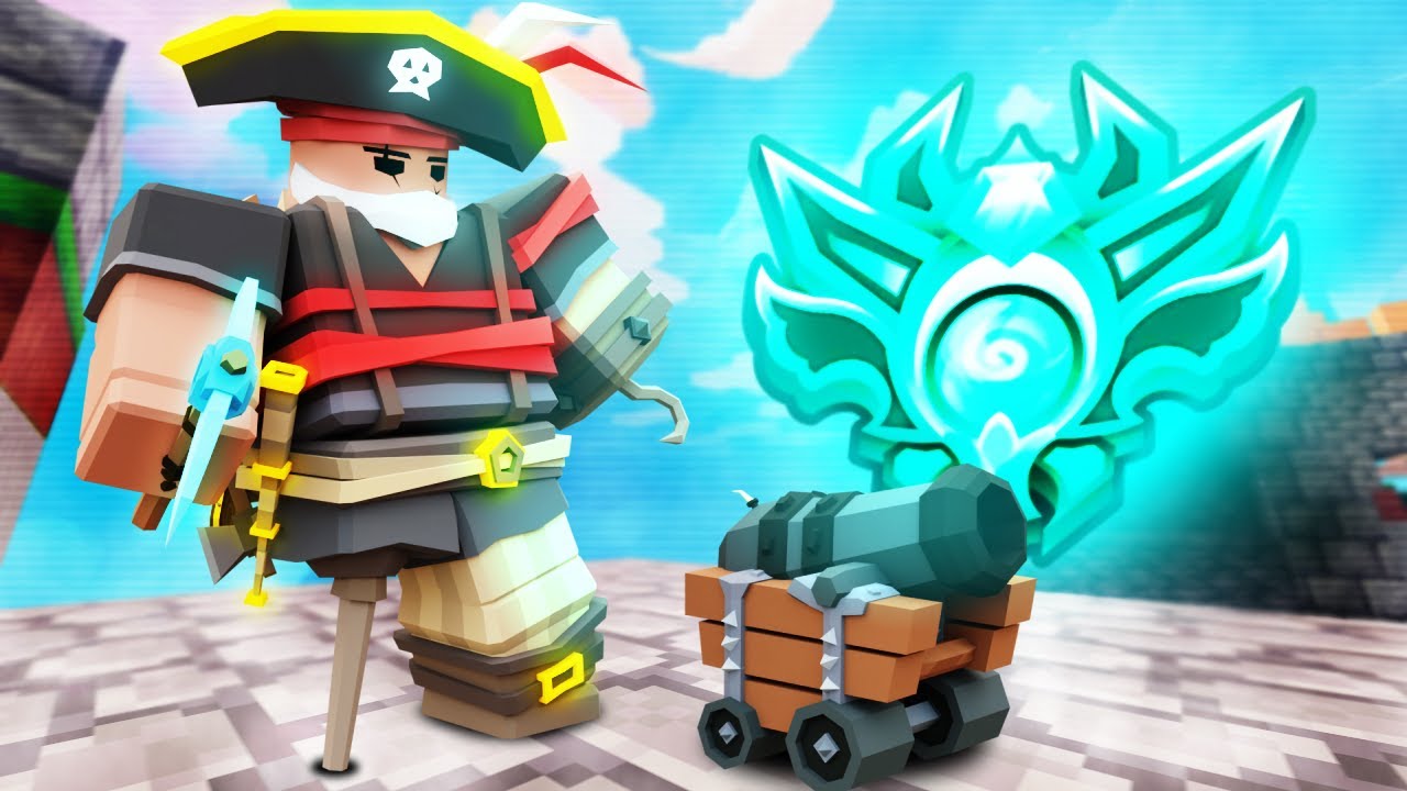 The Pirate Davey Kit in Platinum Rank in Roblox Bedwars Ranked..