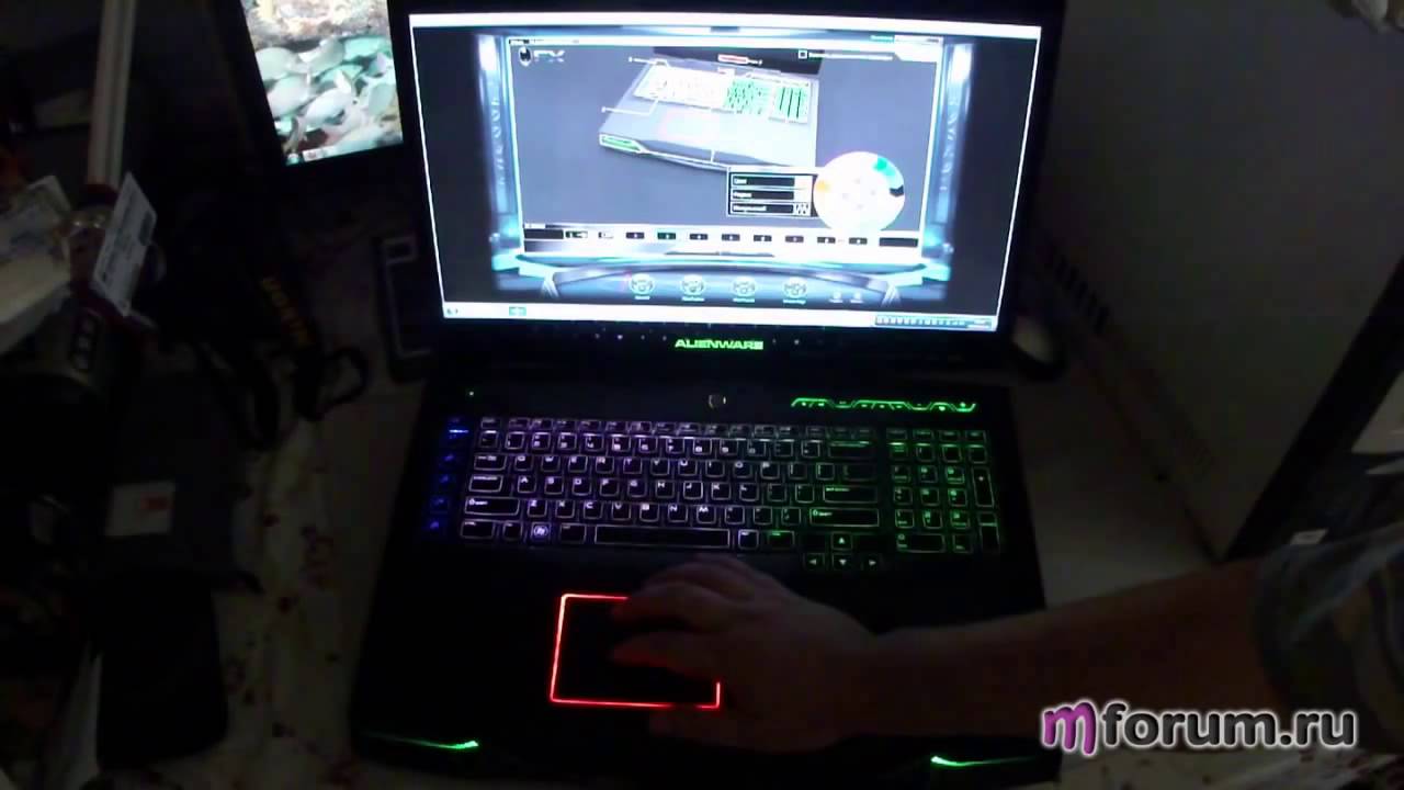 Обзор Dell Alienware m18x   подсветка ноутбука