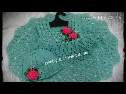 How to crochet baby frock for 1 year (part 1) - YouTube