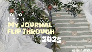 My journal flip through 2024-2025🌷#my #journal #book #malayalam ✨|Midhuna's Artwork ✨💖